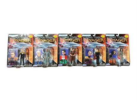 5 Playmates Star Trek Action Figures, In Original Blister Packs