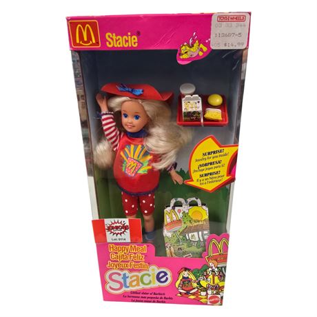 1993 Mattel McDonalds Happy Meal Stacie Barbie, In Original Box