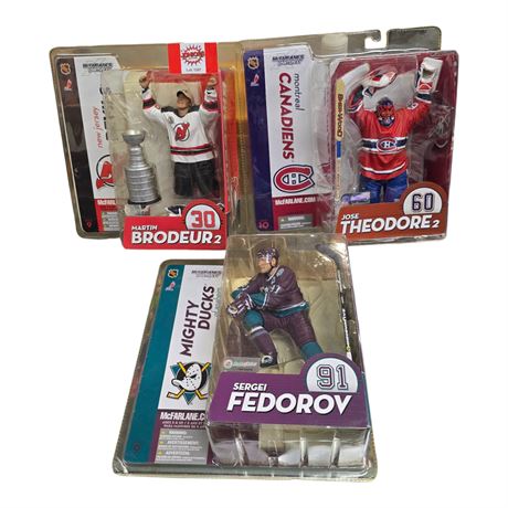 3 McFarlane Hockey Figures, In Original Blister Packs