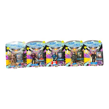 5 Playmates Star Trek Action Figures, In Original Blister Packs