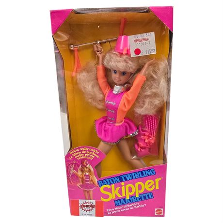 1992 Mattel Baton Twirling Skipper Majorette Barbie, In Original Box
