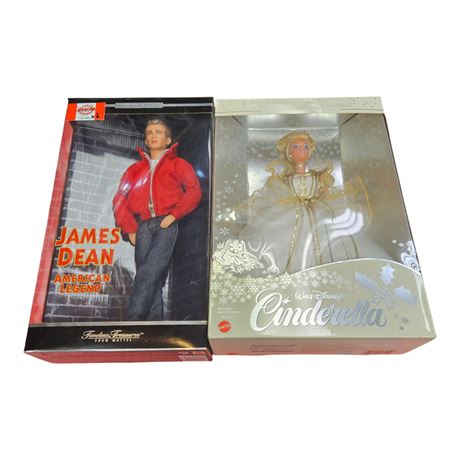 2000 Mattel James Dean Doll & 1997 Mattel Disney Cinderella Doll