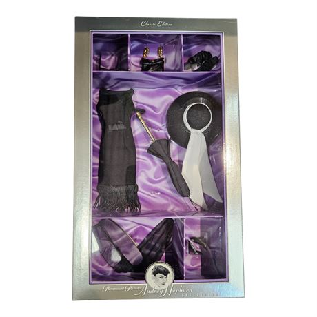 1998 Mattel Audrey Hepburn Black Day Time Ensemble doll Outfit, In Original Box