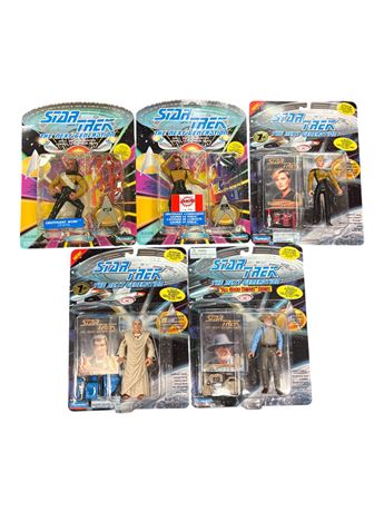 5 Playmates Star Trek Action Figures, In Original Blister Packs