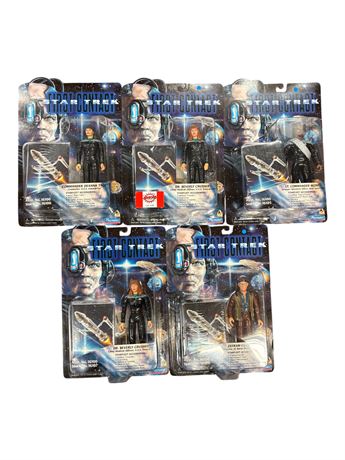 5 Playmates Star Trek Action Figures, In Original Blister Packs