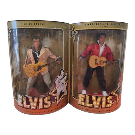 2 Vintage Hasbro Elvis Dolls, In Original Boxes