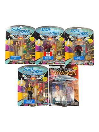 5 Playmates Star Trek Action Figures, In Original Blister Packs