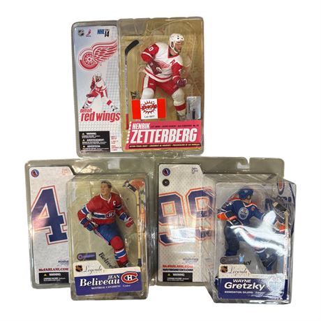 3 McFarlane Hockey Action Figures, In Original Blister Packs