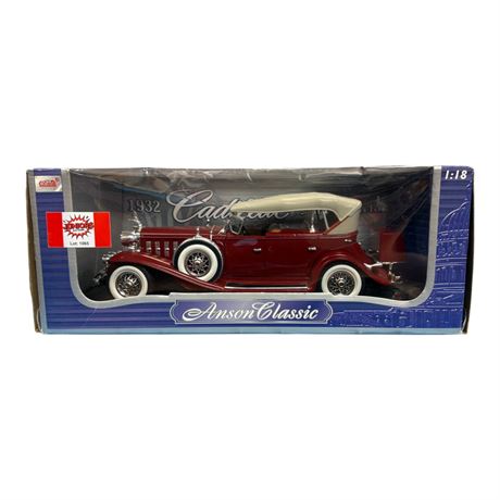 Anson 1:18 Die Cast Metal 1932 Cadillac Sport Phaeton, In Original Box