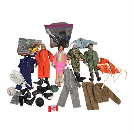 3 Vintage G.I. Joe Dolls With Accessories & Misc Doll