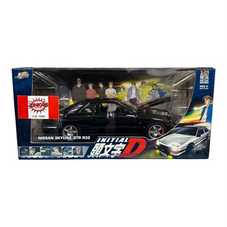 Jada Toys 1:24 Die Cast Metal Initial D Nissan Sky Line Gtr R32, In Original Box