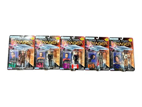 5 Playmates Star Trek Action Figures, In Original Blister Packs