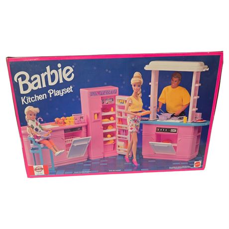 1993 Mattel Barbie Kitchen Playset, In Original Box