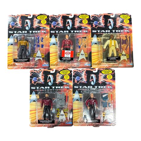 5 Playmates Star Trek Action Figures, In Original Blister Packs