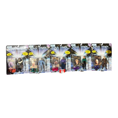 5 Playmates Star Trek Action Figures, In Original Blister Packs