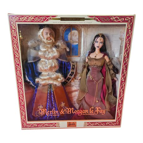 2000 Mattel Merlin & Morgan Le Fay Barbie, In Original Box