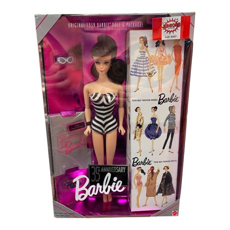 1993 Mattel 35Th Anniversary Barbie With Original 1959 Doll In Package
