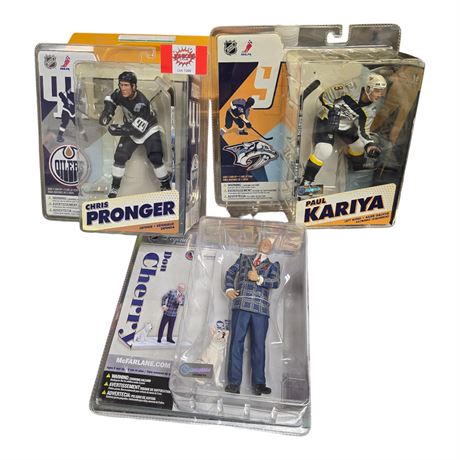 3 McFarlane Hockey Figures, In Original Blister Packs