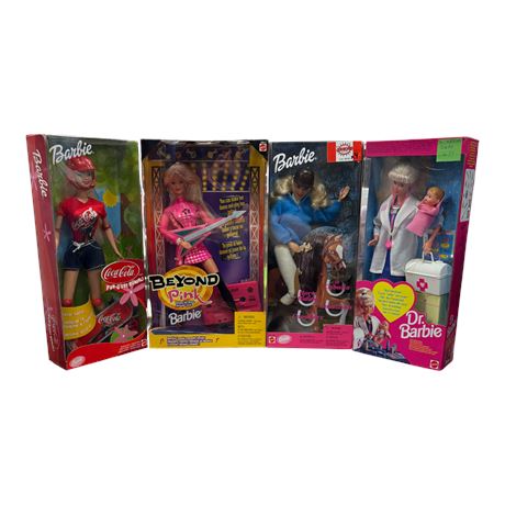 4 Vintage Mattel Barbies, In Original Boxes