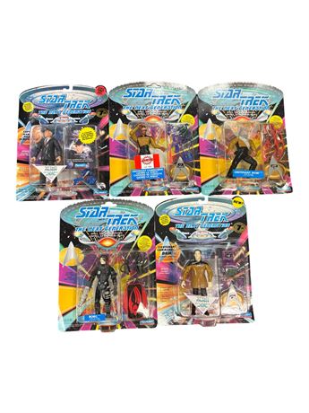 5 Playmates Star Trek Action Figures, In Original Blister Packs