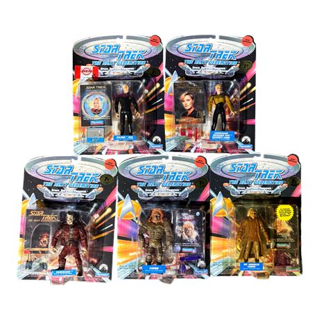 5 Playmates Star Trek Action Figures, In Original Blister Packs