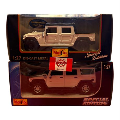 2 Maisto 1:27 Special Edition Die Cast Metal Hummers, In Original Boxes