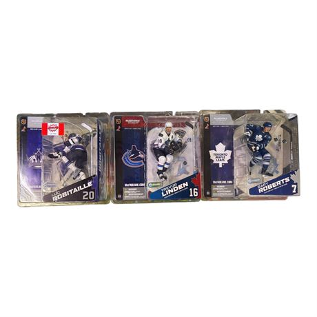 3 McFarlane Hockey Figures, In Original Blister Packs