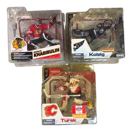 3 McFarlane Hockey Action Figures, In Original Blister Packs