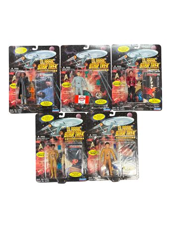 5 Playmates Star Trek Action Figures, In Original Blister Packs