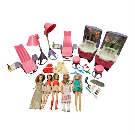 Vintage 1970S Dawn's Beauty Parlour, misc Dawn Topper Dolls & Accessories