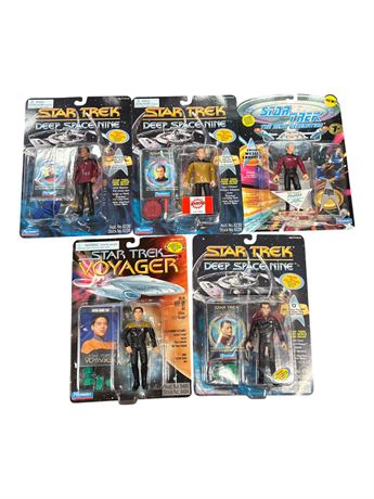 5 Playmates Star Trek Action Figures, In Original Blister Packs