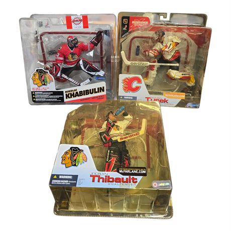 3 McFarlane Hockey Figures, In Original Blister Packs