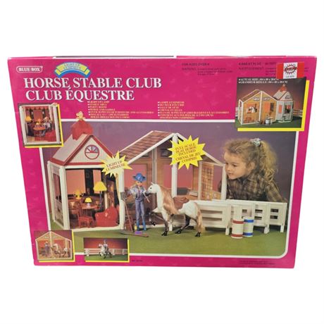Vintage Blue-Box Light-Up Horse Stable Club, In Original Box
