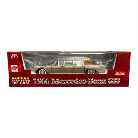 Sun Star 1:18 Die Cast Metal 1966 Mercedes Benz 600 Limo, In Original Box