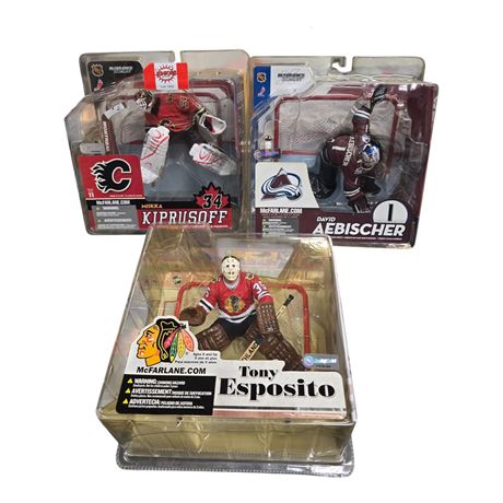 3 McFarlane Hockey Figures, In Original Blister Packs