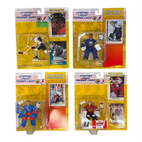 4 Kenner 1990S Starting Line Up Hockey Figures, In Original Blister Packs