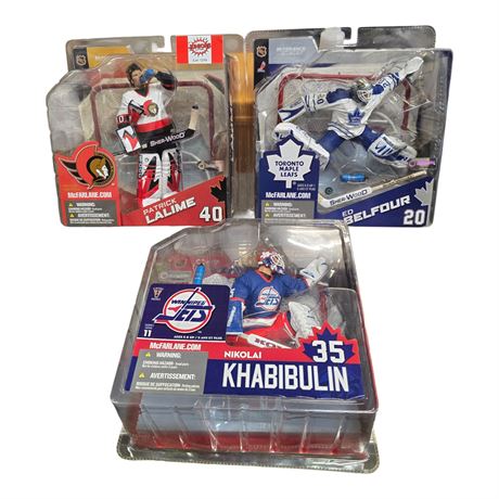 3 McFarlane Hockey Figures, In Original Blister Packs