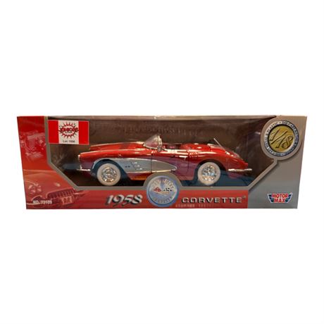 Motor Max 1:18 Die Cast Metal 1958 Corvette, In Original Box