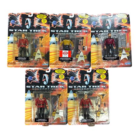 5 Playmates Star Trek Action Figures, In Original Blister Packs