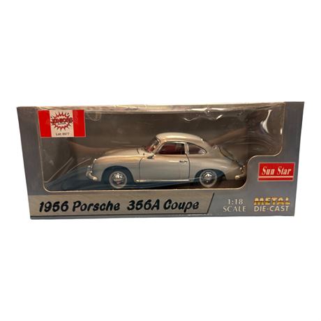 Sun Star 1:18 Die Cast Metal 1956 Porsche 356A Coupe, In Original Box