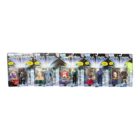 5 Playmates Star Trek Action Figures, In Original Blister Packs