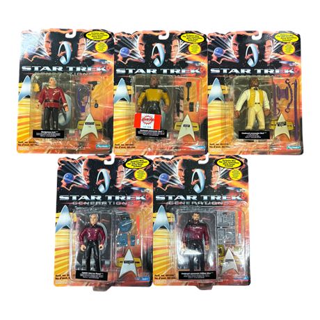 5 Playmates Star Trek Action Figures, In Original Blister Packs