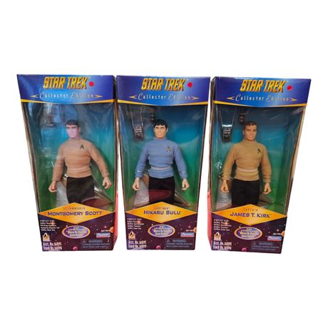 3 Vintage Star Trek Playmates Action Figures In Original Boxes