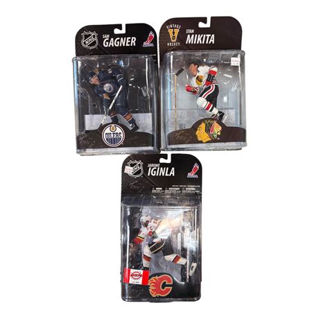 3 McFarlane Hockey Action Figures, In Original Blister Packs