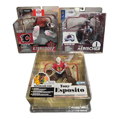 3 McFarlane Hockey Figures, In Original Blister Packs