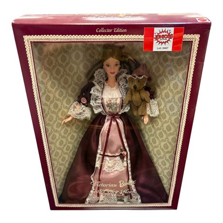 1999 Mattel Victorian Barbie With Sedric Bear, In Original Box
