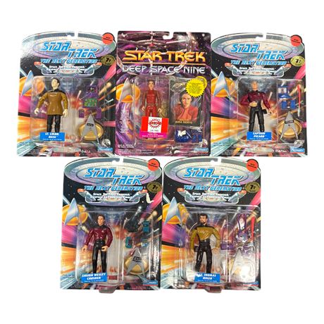 5 Playmates Star Trek Action Figures, In Original Blister Packs