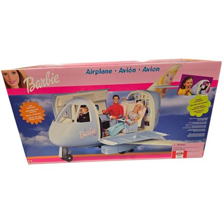 1999 Mattel Barbie Blue Airplane With Jet Sounds, In Original Box