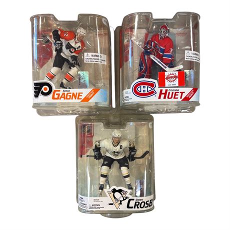 3 McFarlane Hockey Action Figures, In Original Blister Packs