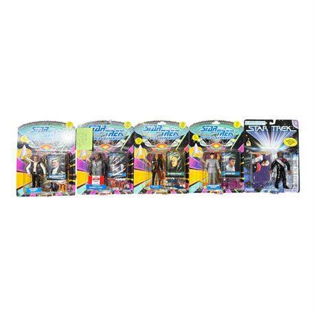 5 Playmates Star Trek Action Figures, In Original Blister Packs